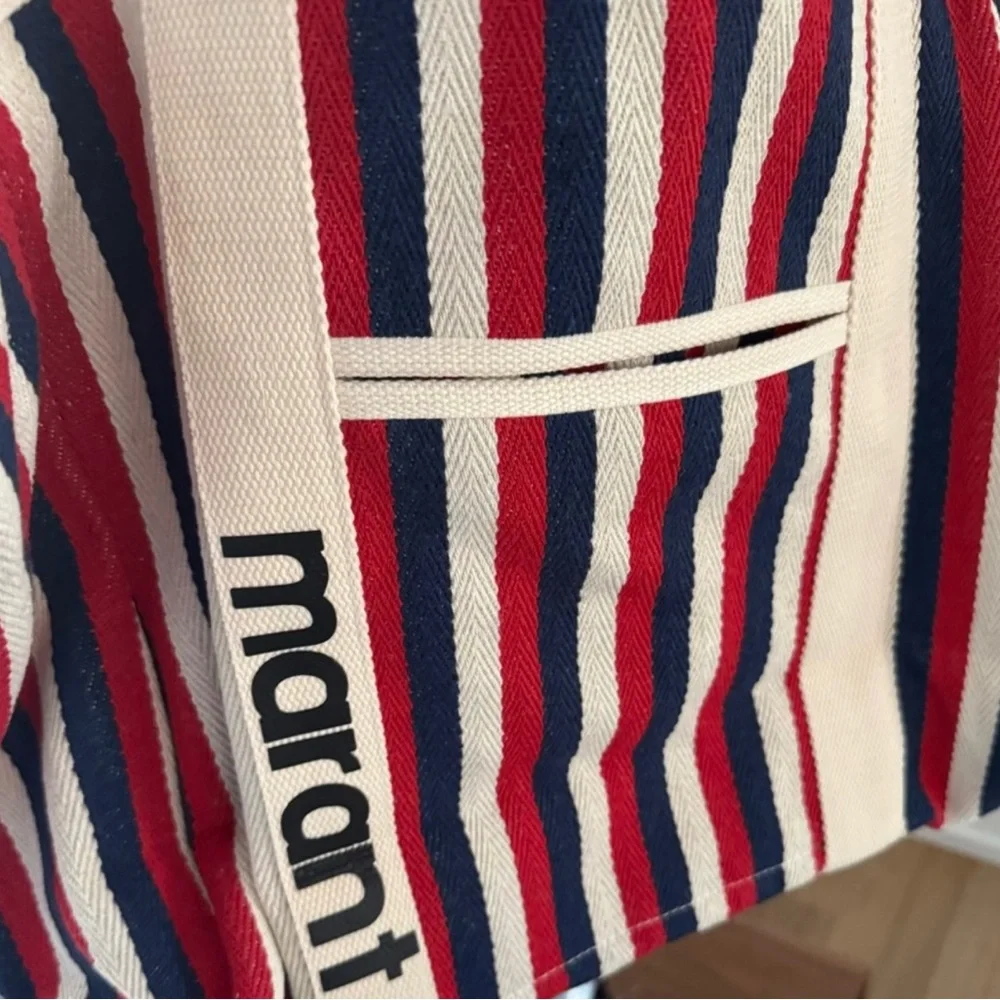 Isabel Marant Red and Blue Striped Tote - Picture 5 of 10